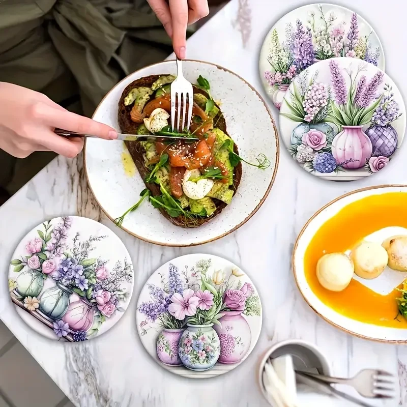 Набор деревянных подставок под чашки Цветы в вазах 6 шт. - фото 6 Набор деревянных подставок под чашки Цветы в вазах 6 шт. - фото 6