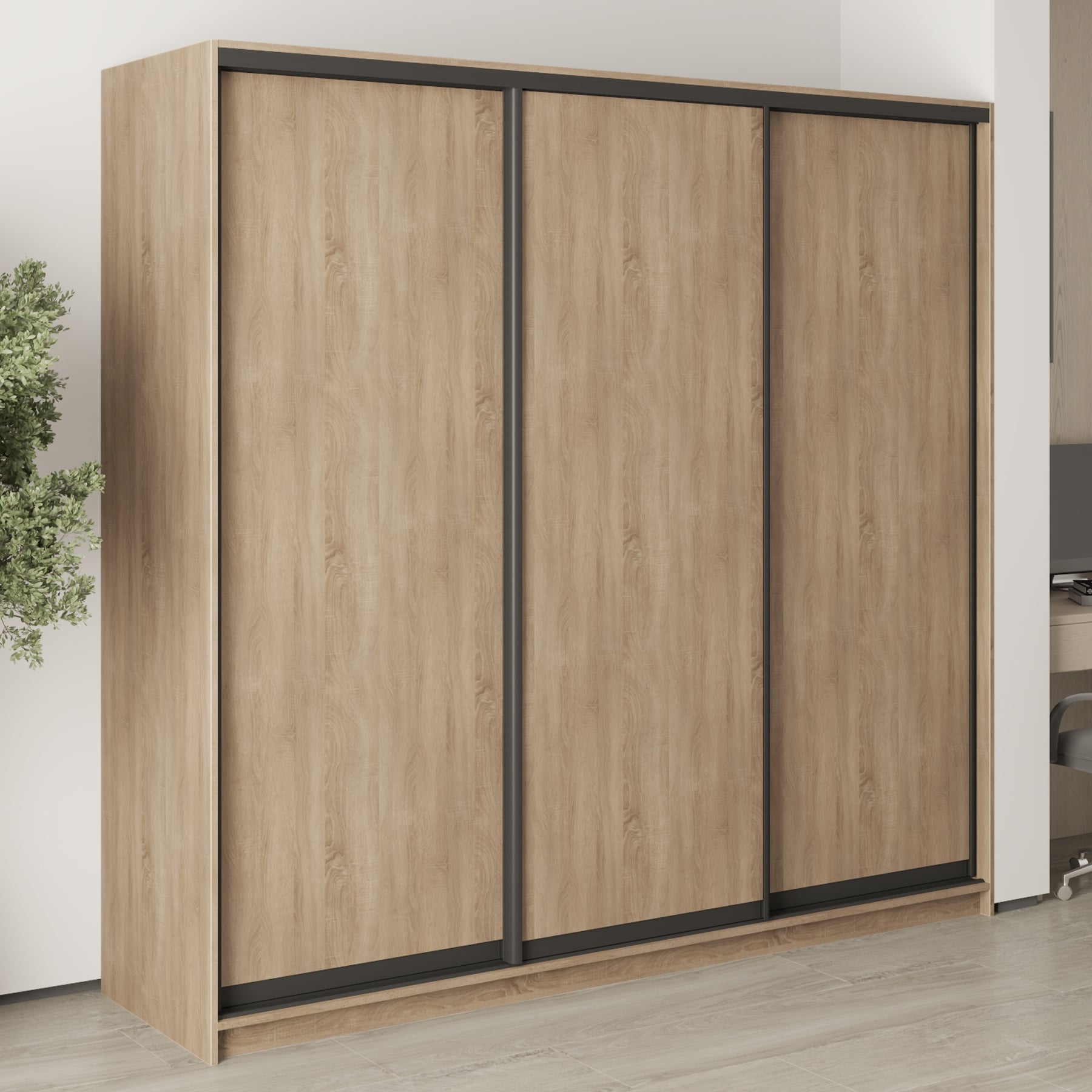 Шафа-купе тридверна Mebel Star Стандарт BG MBS-8254 220х60х210 см Дуб сонома (1007665) Шафа-купе тридверна Mebel Star Стандарт BG MBS-8254 220х60х210 см Дуб сонома (1007665)