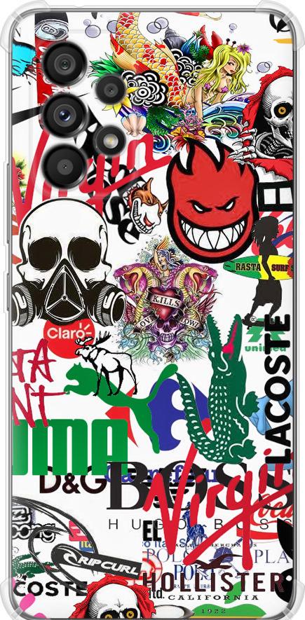 Чехол на Samsung Galaxy A53 A536E Many different logos (4022sp-2585-42517)