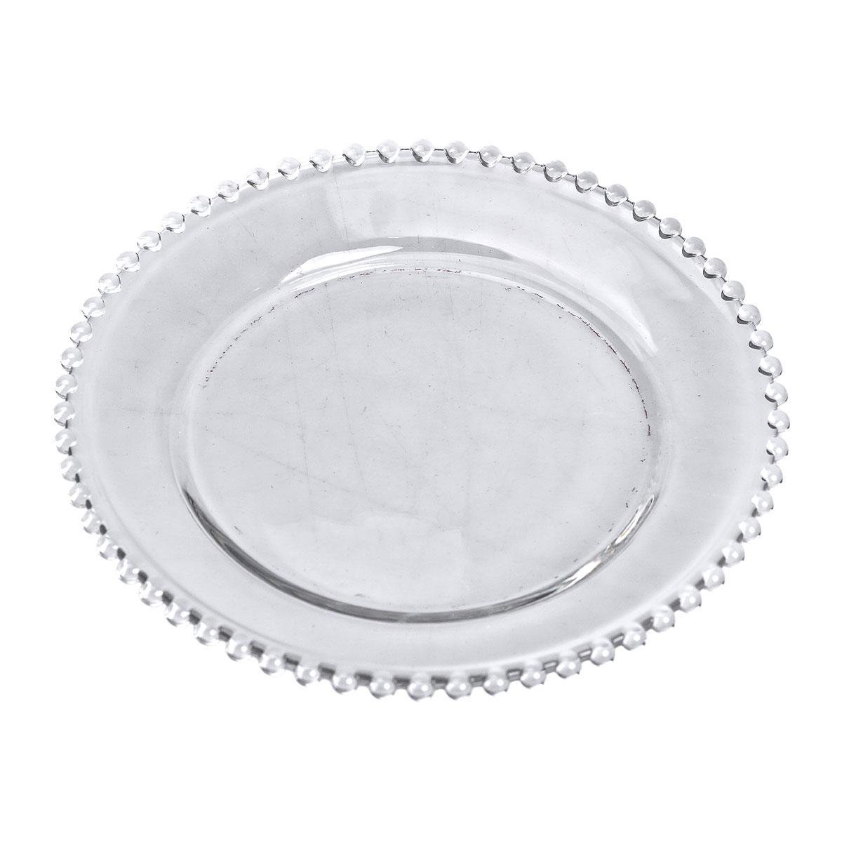 Тарілка десертна скляна Перлини 18,5 см (HP-YH-65)