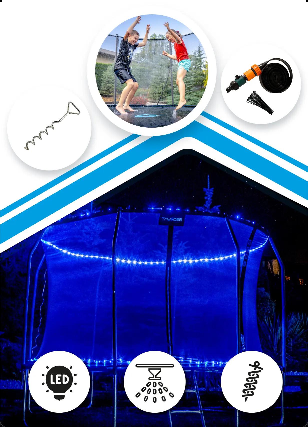 Батут Thunder INSIDE ELITE с внутренней сеткой 16 футов 488 Черный (444053) - фото 10