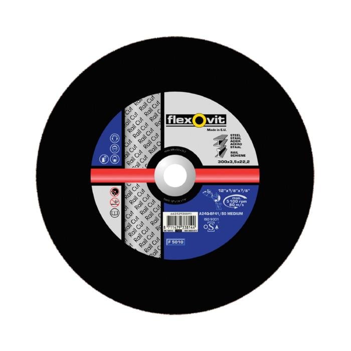 Круг Flexovit відрізний по металу A 24 Q-BF41/100 Rail Cut Medium 5500 об/хв 356х4,0х25,4 мм 66252832796 (13927)