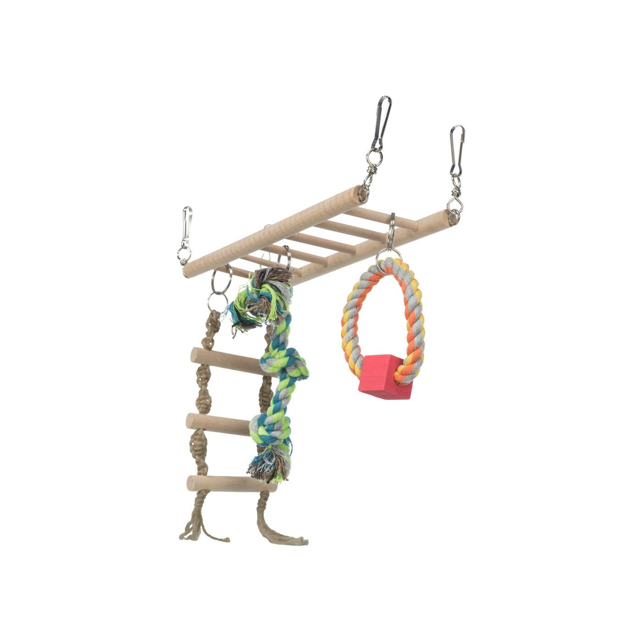 Місток для гризунів Trixie дерев'яний підвісний з канатами 29х25х9 см (4011905062747_1)