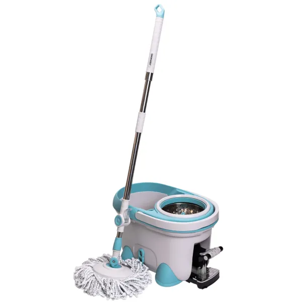 Комплект для уборки ведро и швабра с отжимом Белый (HP-35015-1)