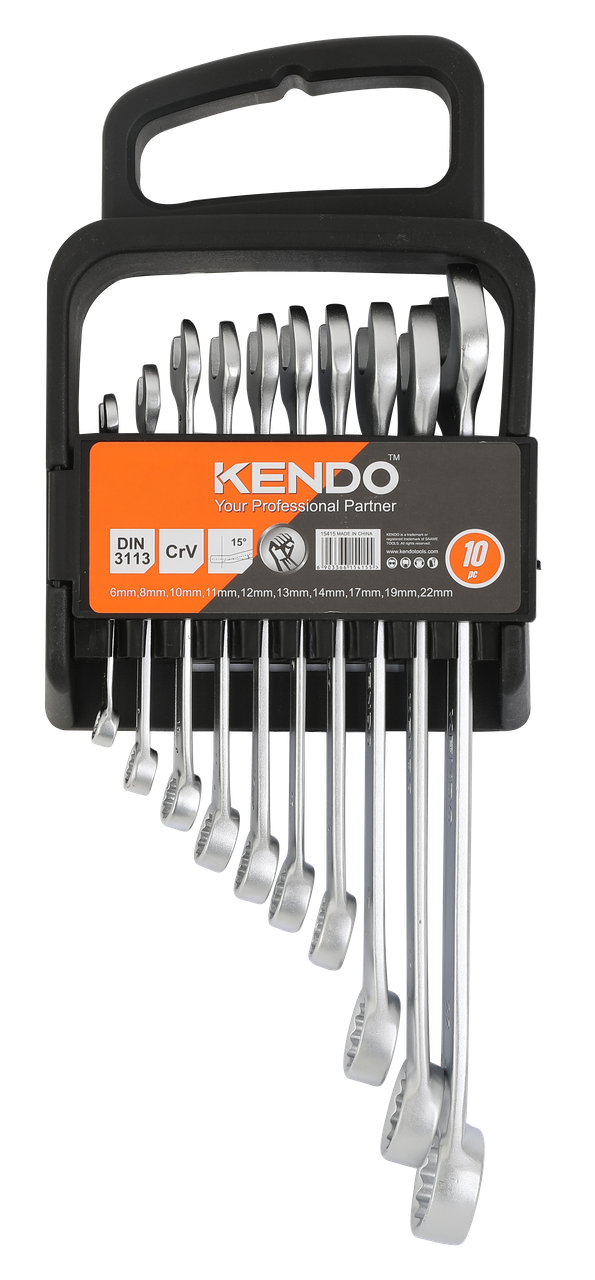 Набор ключей комбинированных гаечных Kendo CR-V 10 шт. 6-22 мм