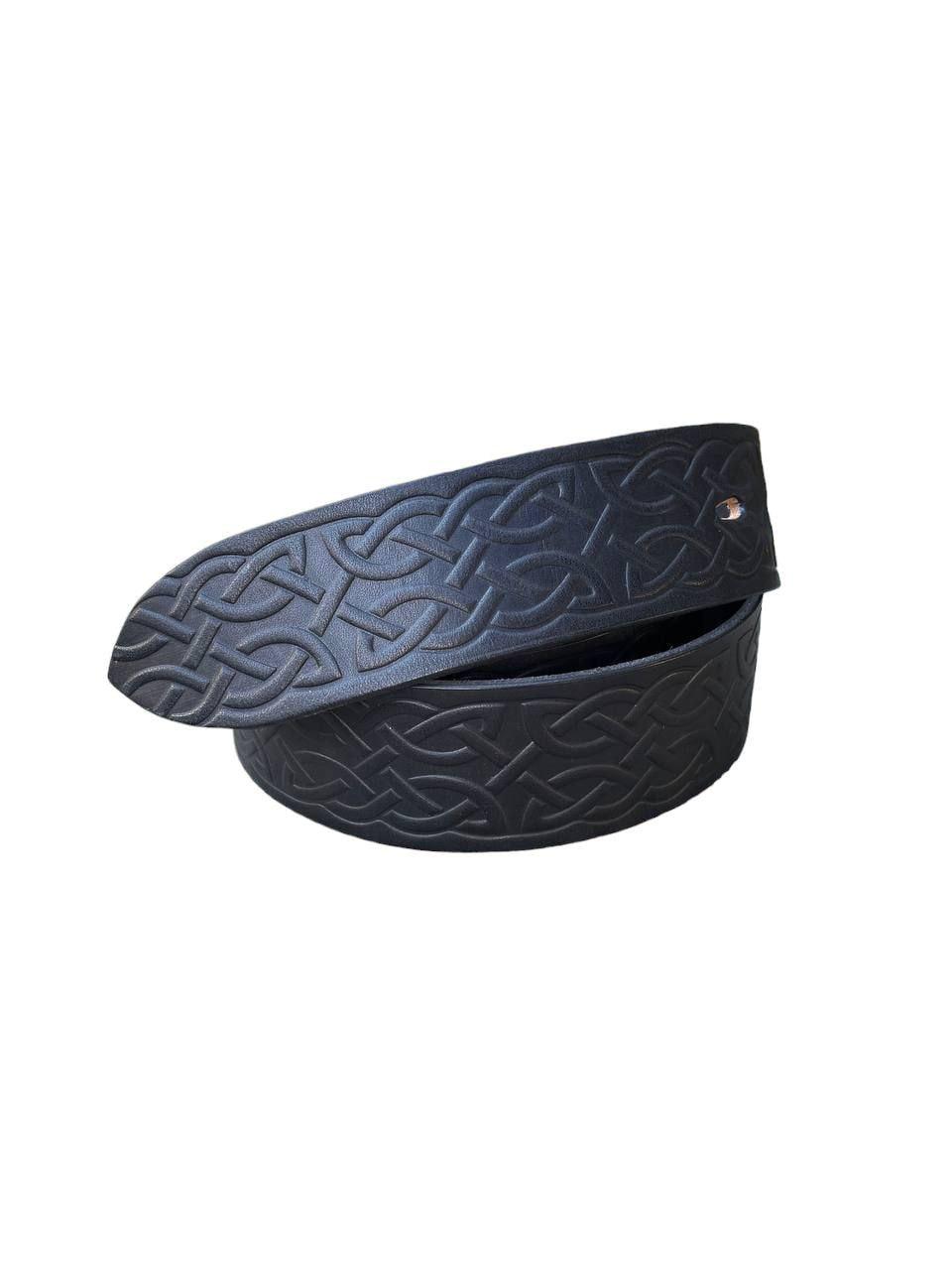 Пояс кожаный с тиснением для мужского ремня Gorillas Accessories Черный