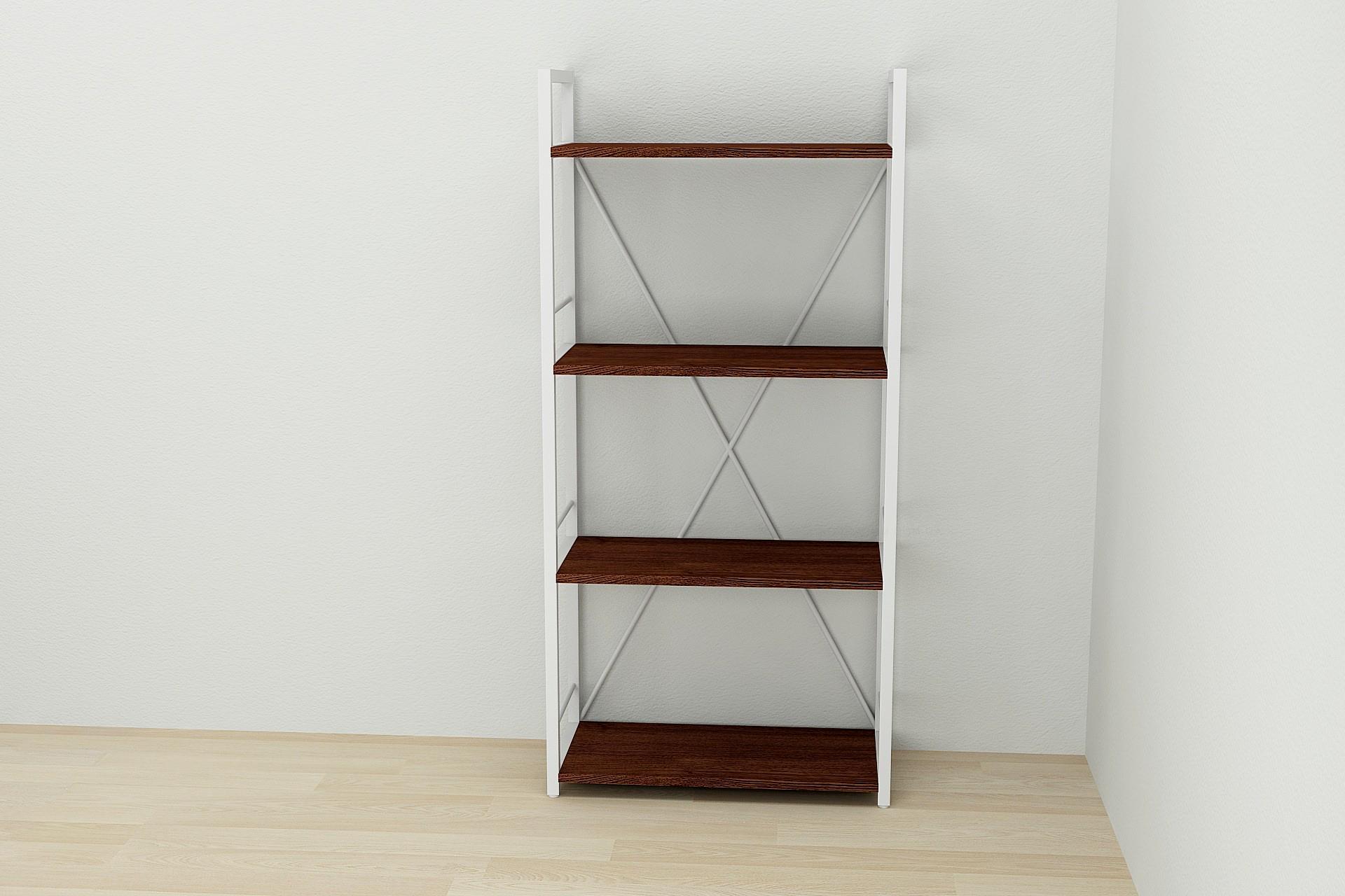 Этажерка Ferrum-decor Коннект 4/60 ДСП 16 мм 120x60x28 см Белый/Венге (FRD-105526)