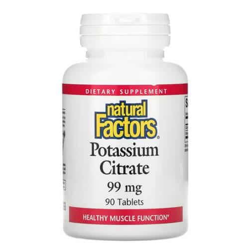 Калий Natural Factors Potassium Citrate 99 мг 90 табл. (NFS-01660)