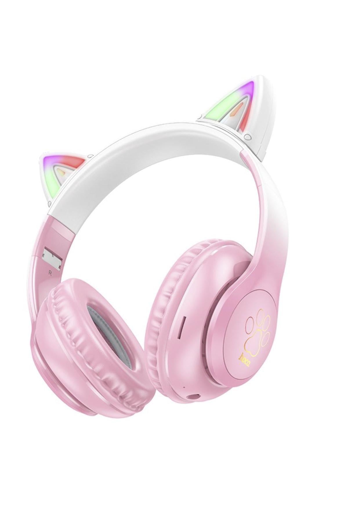 Наушники беспроводные Hoco W42 Cat Ear с подсветкой полноразмерные (SKT000981397)