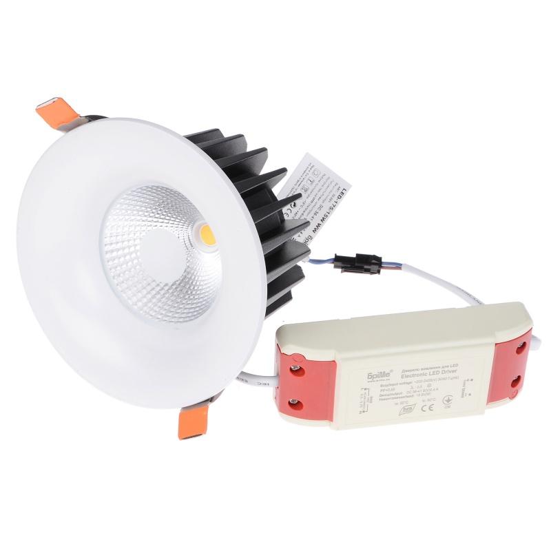 ᐉ Светильник потолочный встроенный Brille LED-175/15W WW