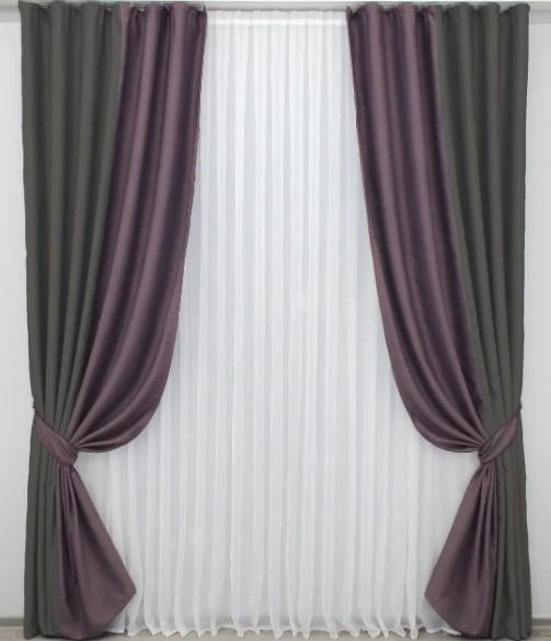 Шторы 1,65х2,75 м 2 шт. Марсала/Графитовый (014дк/793-1231ш)