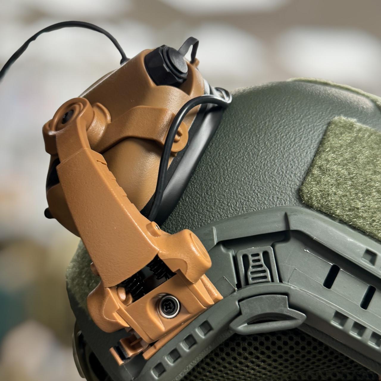 Наушники активные Earmor M32X MOD4 с креплением на шлем и оголовьем Койот (245516) - фото 10