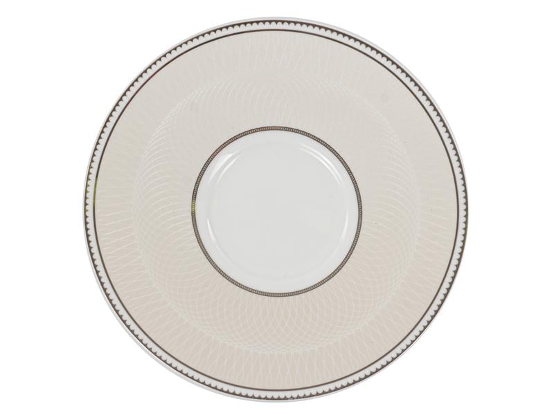 Чайний сервіз Lefard Infinity 440-117 на 6 персон з чайником та хромовою облямівкою Білий - фото 6