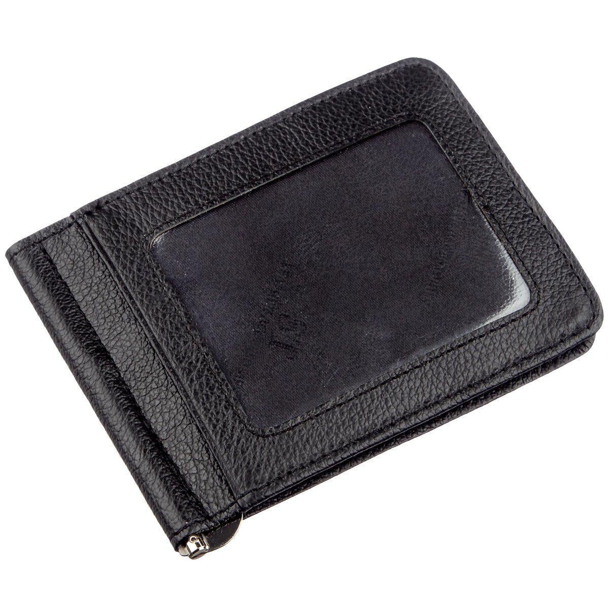 Зажим для купюр кожаный ST Leather 18937 на магните Черный (168-136-18937)
