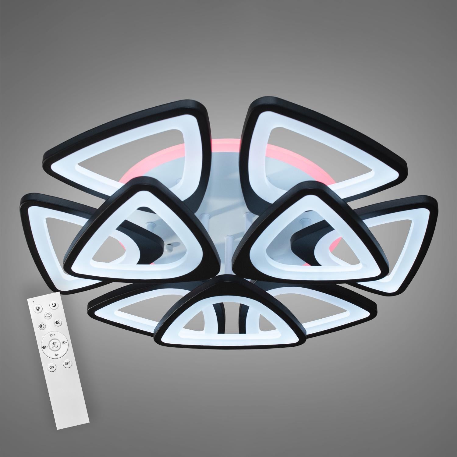 Люстра светодиодная 517 Light 3color с пультом 140 Вт Черный (01517)