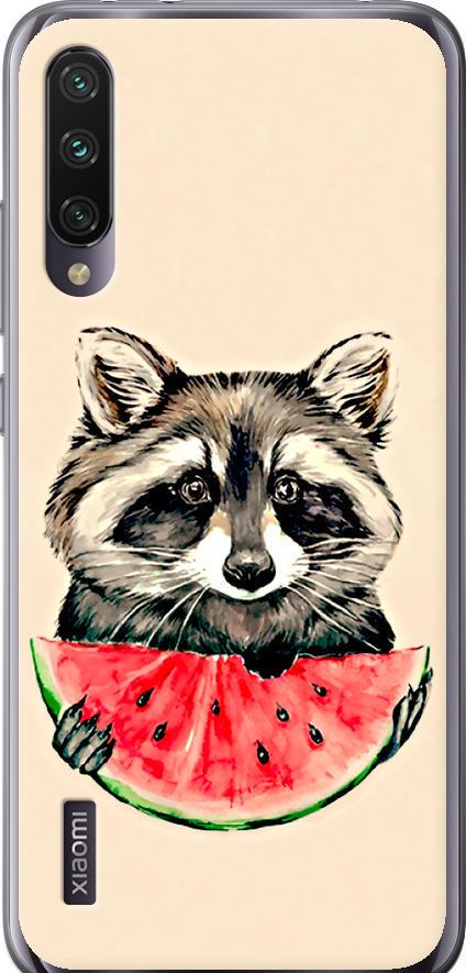 Чехол на Xiaomi Mi A3 Енотик с арбузом (4605t-1737-42517)
