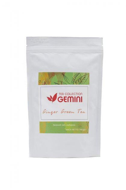Чай зелений розсипний Gemini Tea Collection Зелений з імбиром 100 г (4820156430997)
