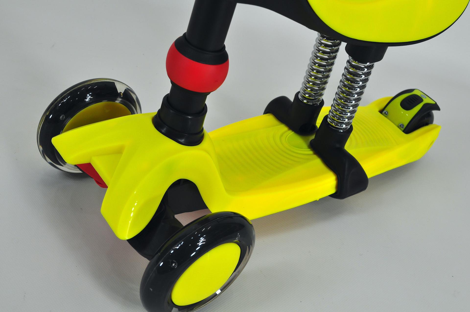 Самокат біговіл Maraton Credo 3в1 дитячий триколісний з сидінням та батьківською ручкою Жовтий - фото 5