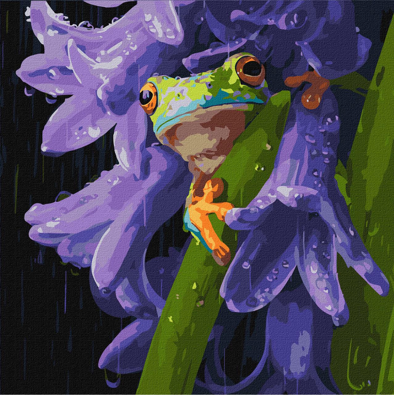 Картина по номерам Ideyka Лягушонок под дождем 40х40 см (2904697883)