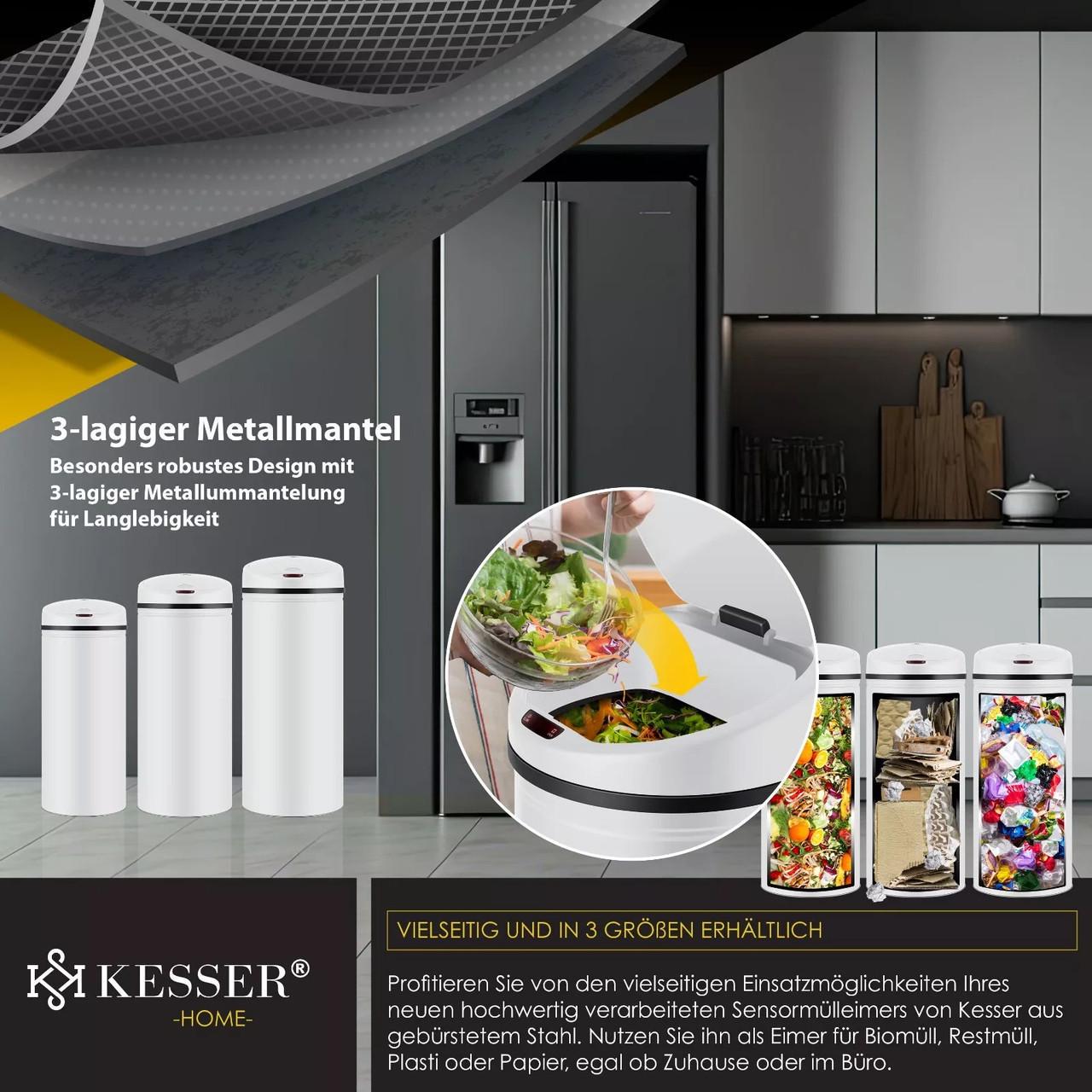 Мусорное ведро с автоматическим датчиком KESSER из нержавеющей стали 30 л White - фото 7 Мусорное ведро с автоматическим датчиком KESSER из нержавеющей стали 30 л White - фото 7