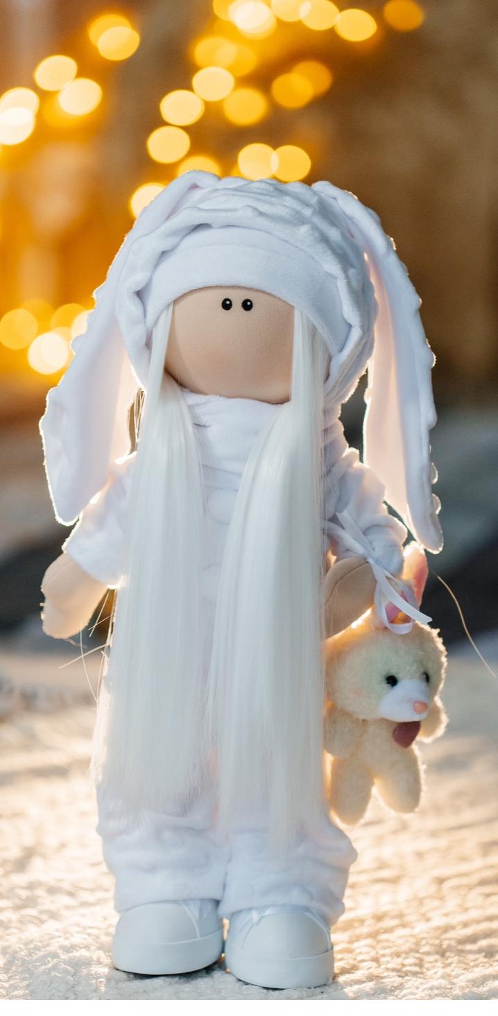 Лялька Тільда Сплюшка Сніжинка ручної роботи (3714)