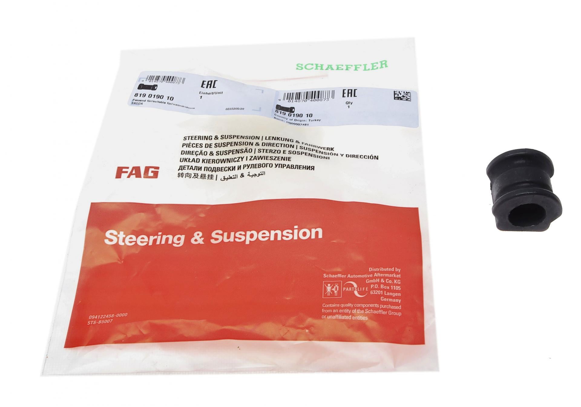 Втулка стабілізатора переднього FAG VW Polo/Skoda Roomster/Fabia 99- (819 0190 10)