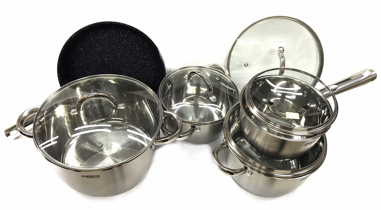 Набор кастрюль из нержавеющей стали Benson BN-291 10 пр.