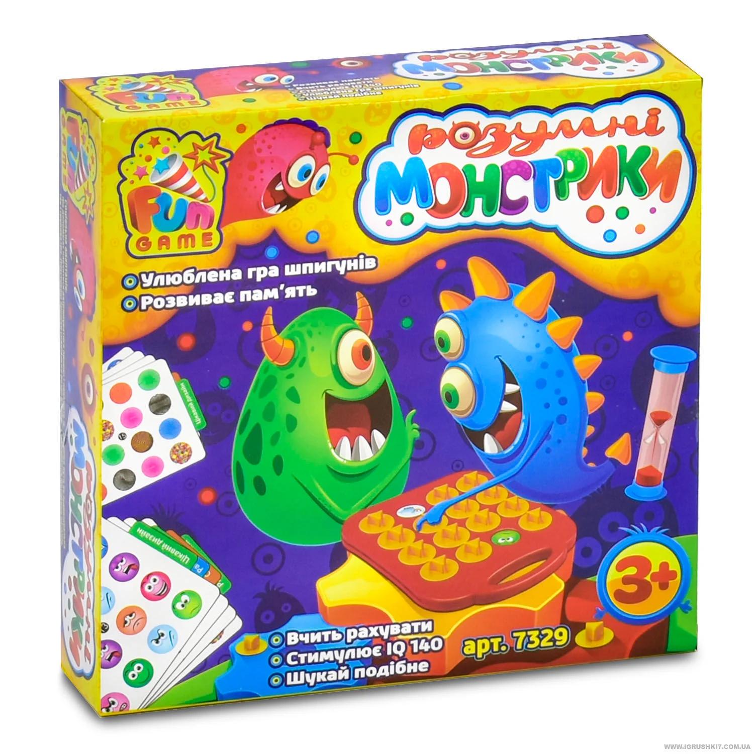 Настільна гра дитяча Fun Game Меморі Розумні монстрики 21x8x21 см (7329) - фото 2