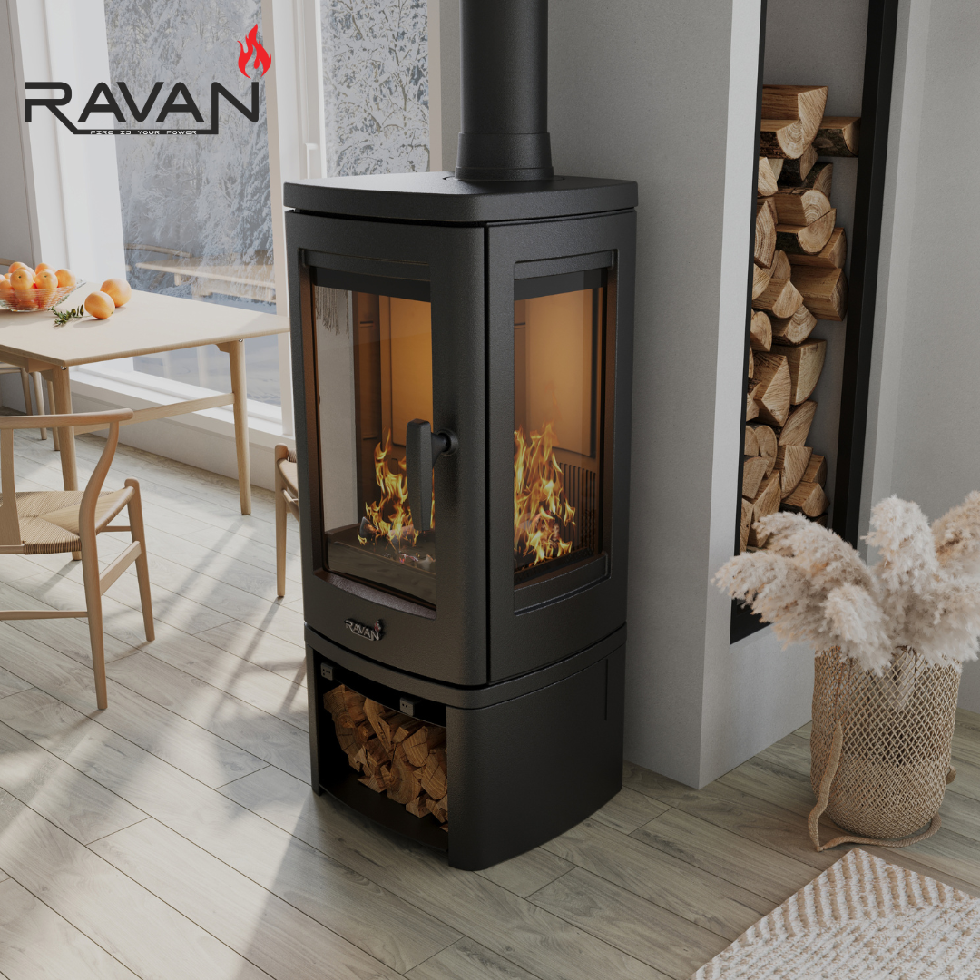 Піч-камін чавунна Ravan Elara на дровах 10 кВт (29190810) - фото 3