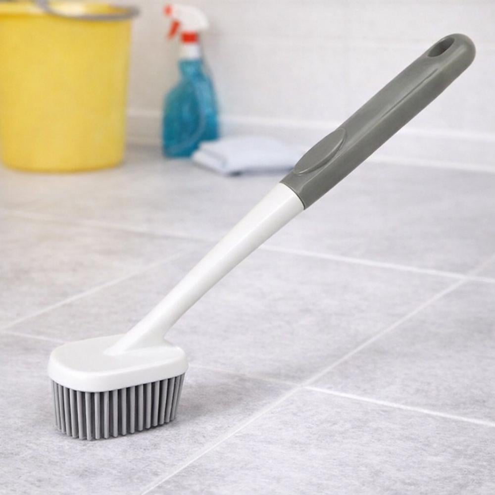 Щітка з силіконовою щетиною та довгою ручкою господарська 25x4x7 см Білий (37-124682)