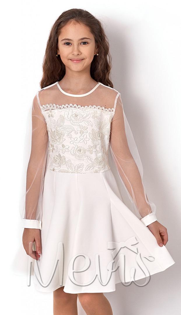 Сукня для дівчинки нарядна Mevis 2559-03 140 см Молочний (55284)