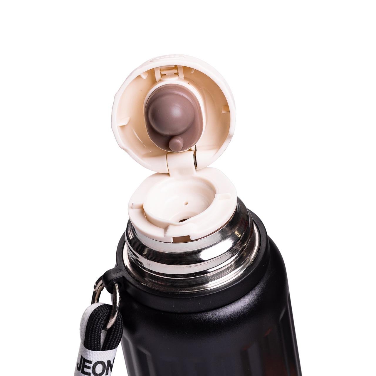 Термос Enjoy с флип крышкой и ремешком 600 мл Черный (HP-14-9B) - фото 2