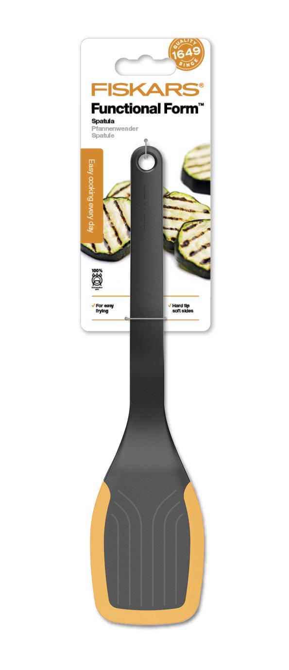 Лопатка для смаження Fiskars Functional Form силіконова 37,3 см Чорний/Помаранчевий (614314) - фото 4