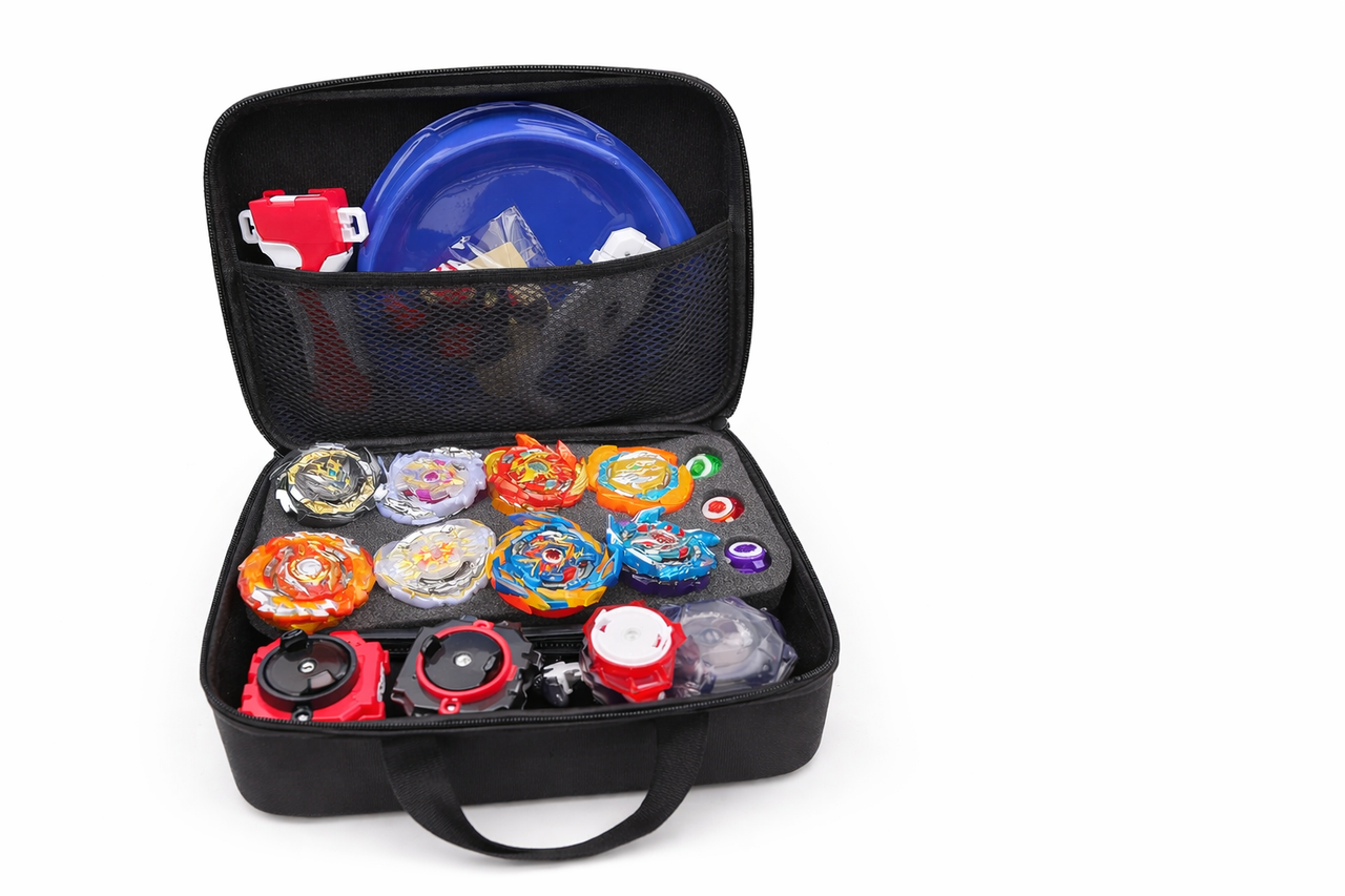Игровой набор BeyBlade Профи 1688 8 бейблейдов ручки и механизмы запуска в кейсе и арена