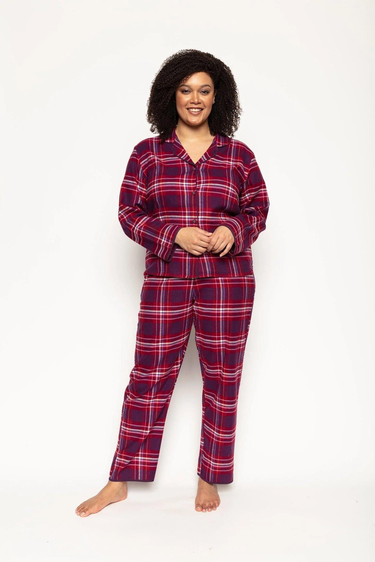 Пижама женская жакет и брюки CYBERJAMMIES Clarissa 9471/9472 22 в клетку 4XL Фиолетовый (23963)