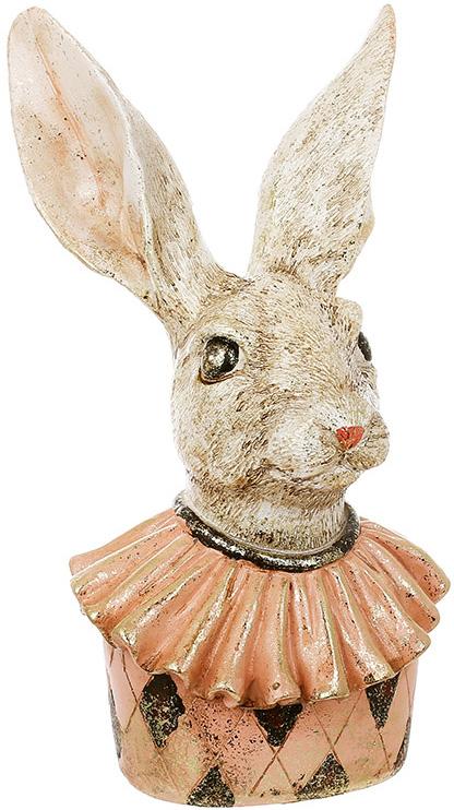 Статуэтка декоративная Кролик-паж бюст 22 см Розовый