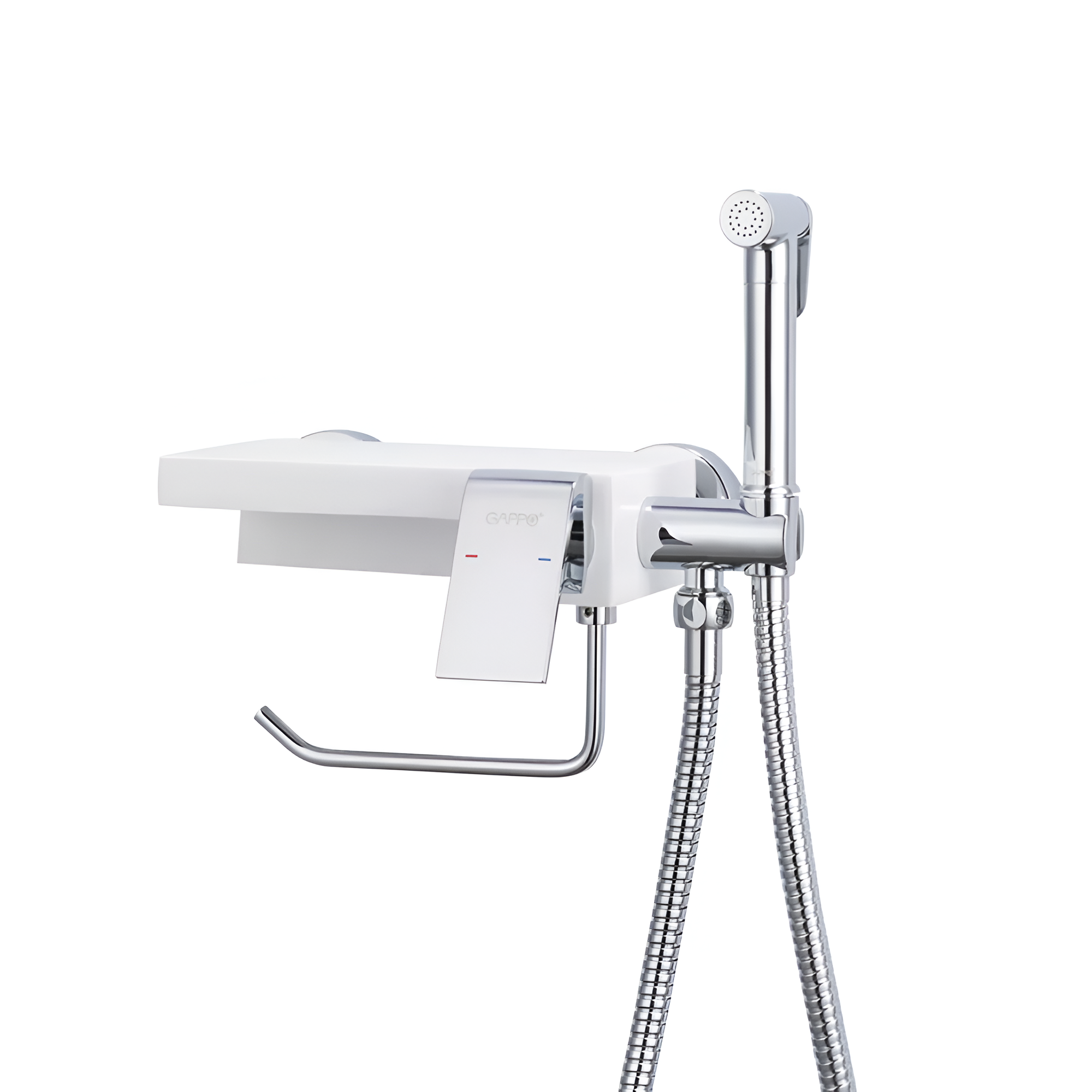 Гигиенический душ Gappo G7296 с бумагодержателем Белый/Хром