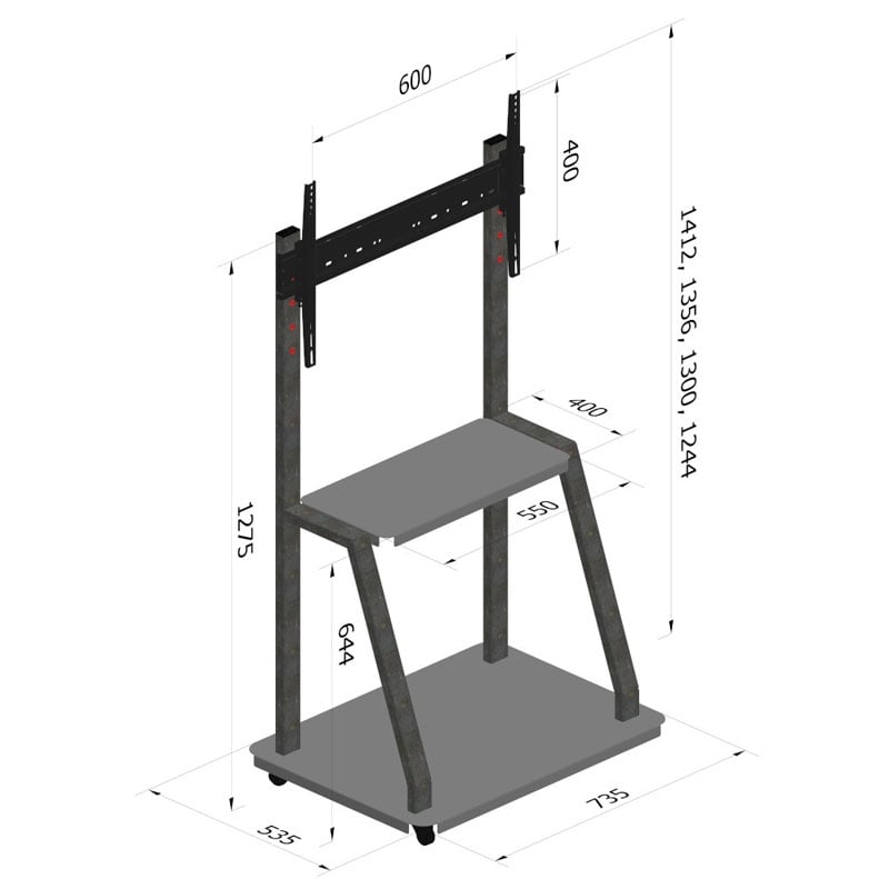 Подставка для телевизора/интерактивной панели SECTOR ПС-11 55-75" Black (tf578) - фото 12