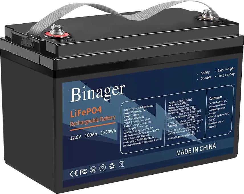 Акумуляторна батарея Binager LiFePO4 12,8V 100Ah 1280Wh (HS-12,8V100Ah)