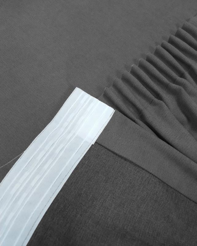 Комплект штор Lux Portiery CALIFORNIA мікровелюр подвійний 250x280 см 2 шт. Графітовий (MD 1030) - фото 4