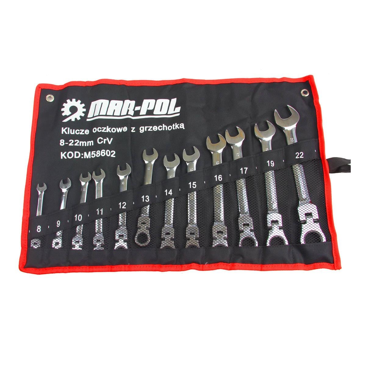 Набор ключей комбинированных Mar-Pol M58602 8-22 с чехлом 12 шт.