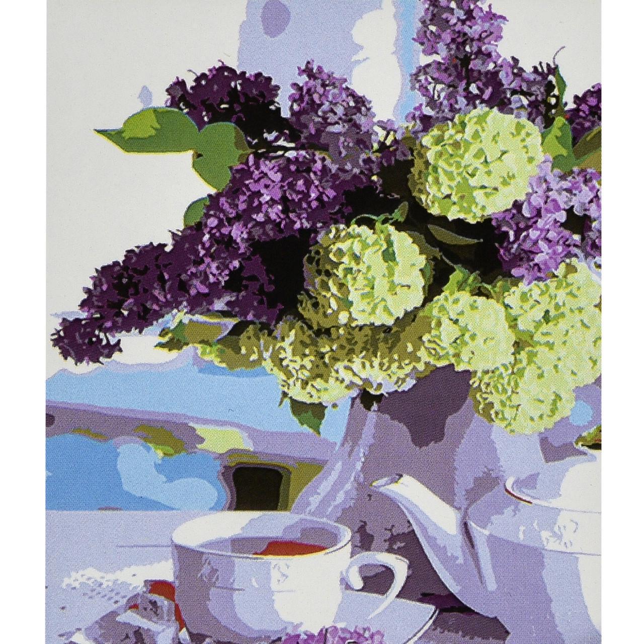 Картина за номерами Strateg Преміум Ранковий бузок 30х40 см (SS1170)