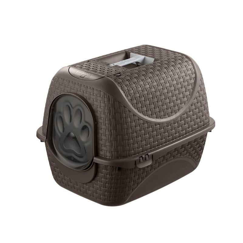 Туалет для котів закритий PRIVE' 41,8x50,5x39,6 см Сіро-бежевий (4141)