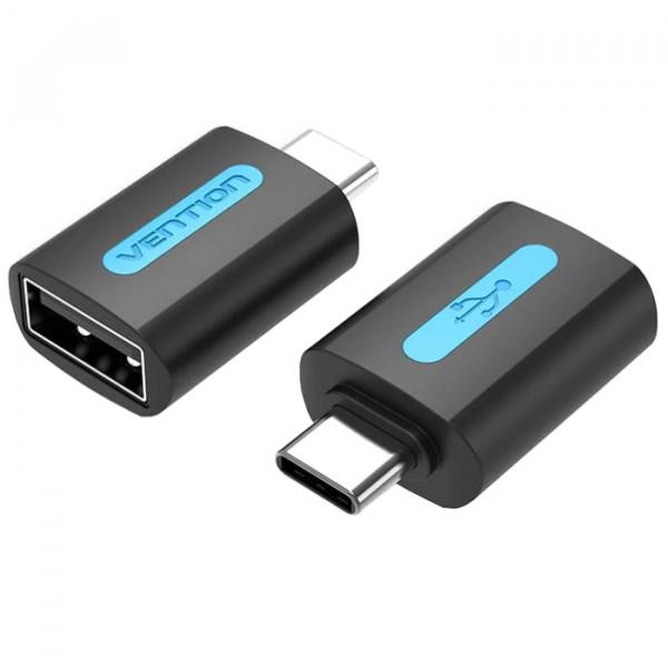 Переходник-адаптер VENTION USB-C Male-USB 2.0 Female 3 А Черный (605712)