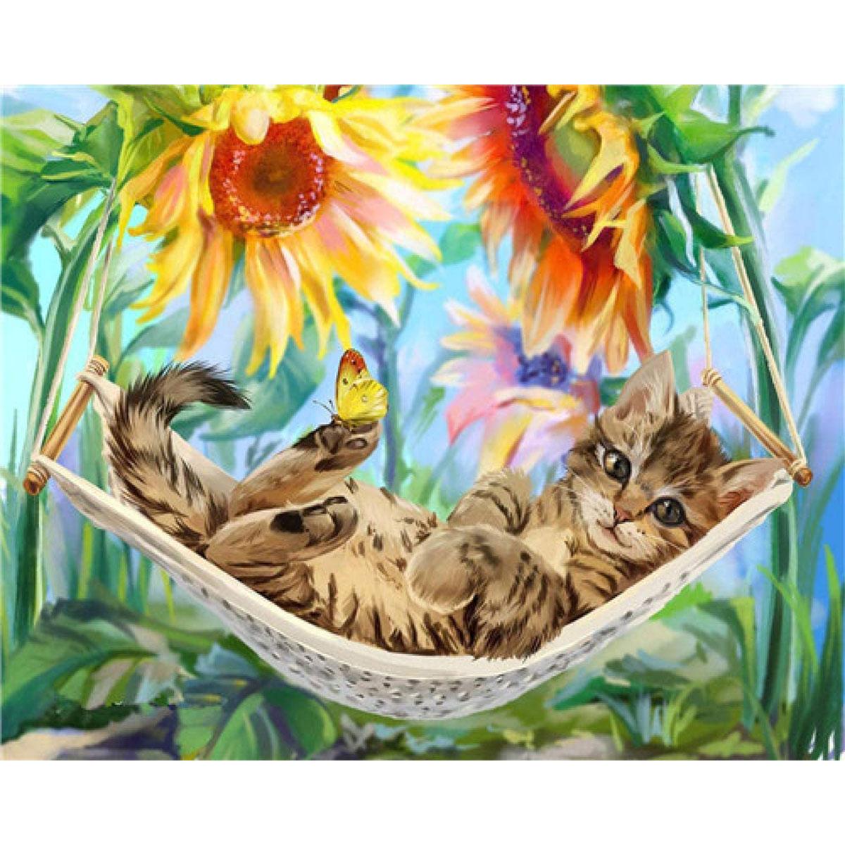 Алмазная мозаика Santi Котенок на отдыхе 40х50 см (954171)