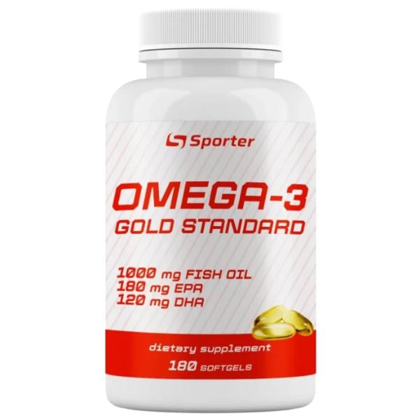 Жирная кислота омега для спорта Sporter Omega 3 Gold Standard 180 капс. (28351643)