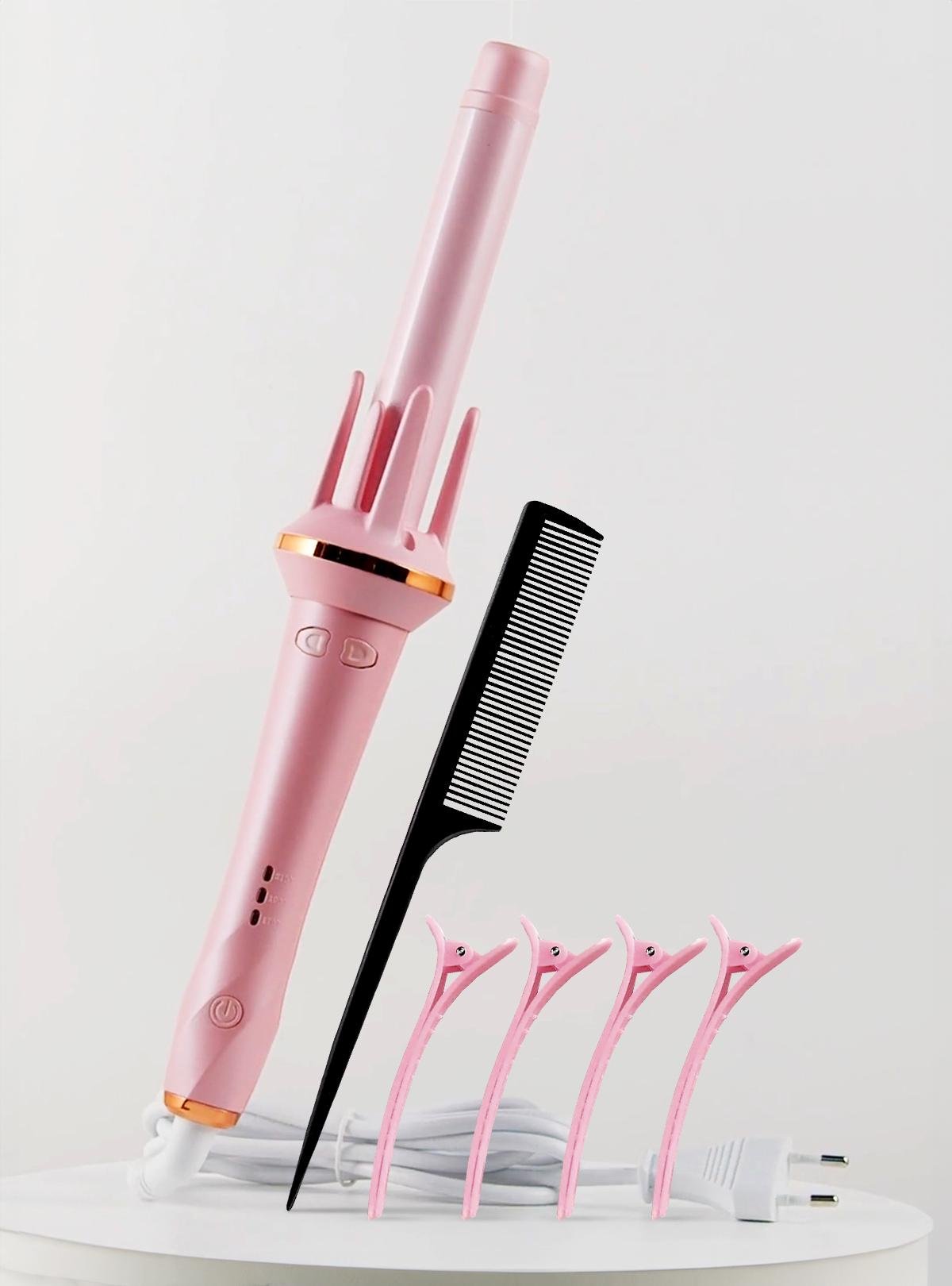 Плойка автоматична стайлер для волосся локонів і хвиль керамічне покриття OnePro Рожевий (73853)