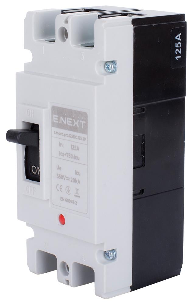 Автоматичний вимикач E.NEXT e.mccb.pro.125DC.125.2P 2P 125А 15кА на постійний струм (p089002)