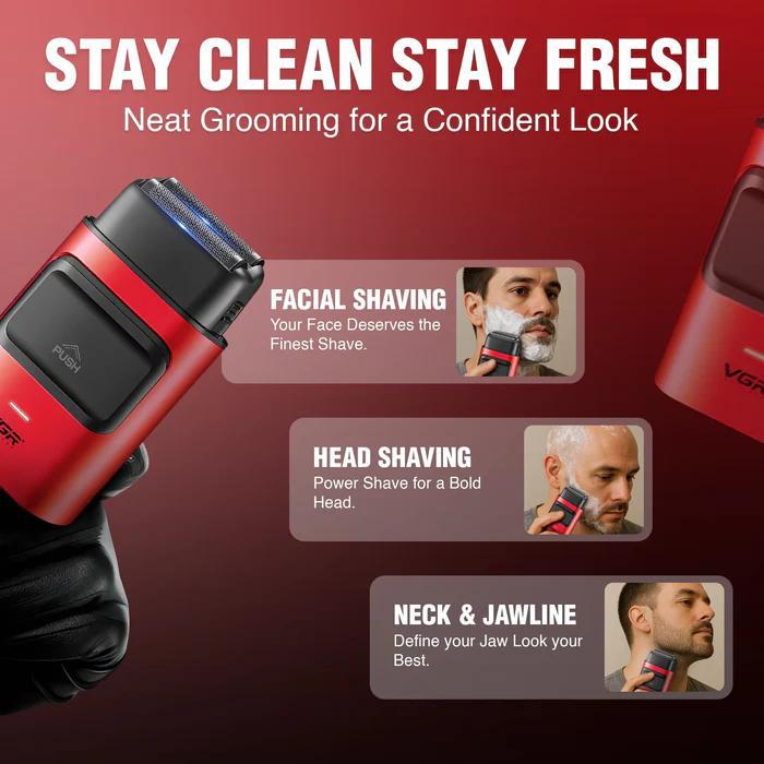 Электробритва VGR V-307 с двойным лезвием 2000 мА/ч 9000 об/мин Красный (V-307) - фото 13 Электробритва VGR V-307 с двойным лезвием 2000 мА/ч 9000 об/мин Красный (V-307) - фото 13