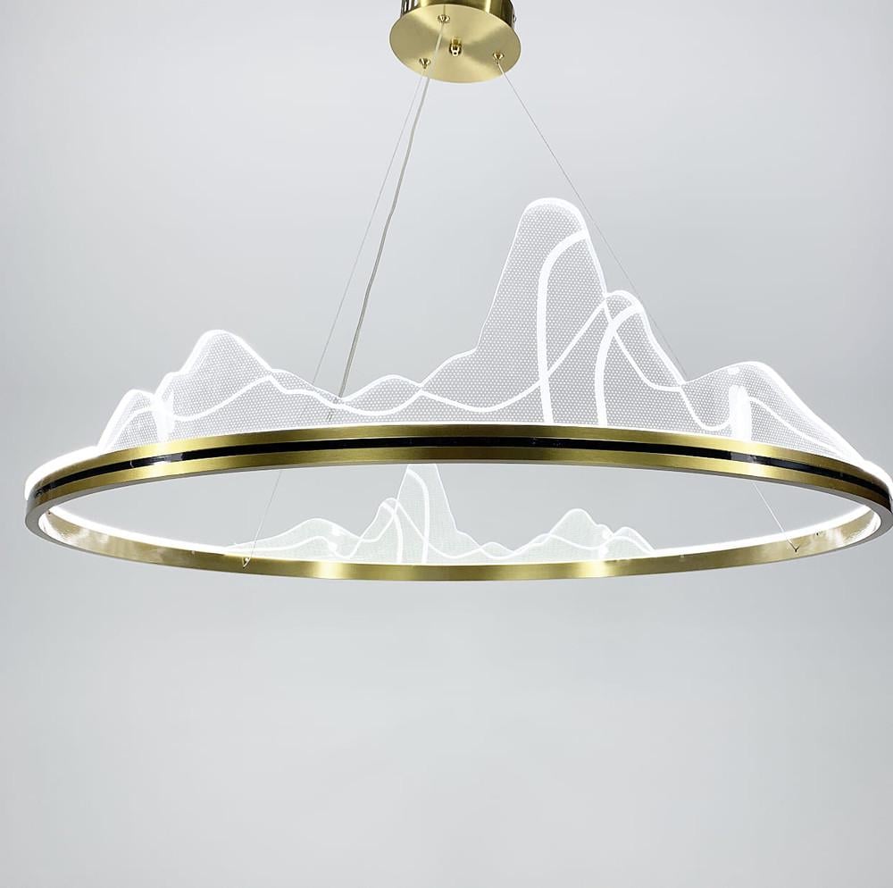 Люстра изысканная подвесная LED с имитацией высокогорья Ø 80 см Латунь (SGA16-800 AB)